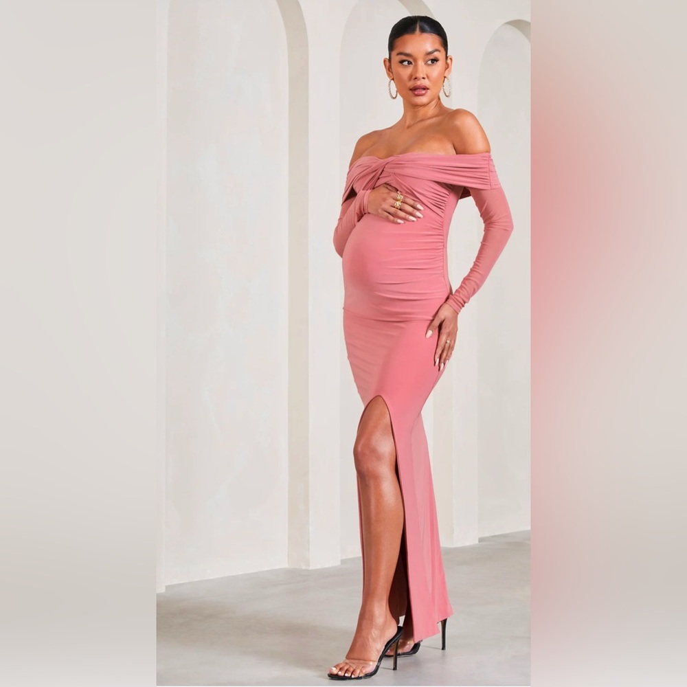 Maternity Pink long sleeve dress